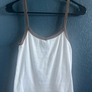 *SOLD* Brandy Melville White Brown Taylor Tank